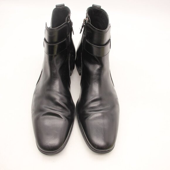 Salvatore Ferragamo Men’s Size 9 D Chelsea Black Leather Ankle Boots Buckle main image 4